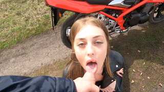 Is this fantasy or reality? She gave herself a fuck around the motorcycle