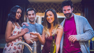 Donnie Rock and his wife Vienna Black visit their friends. Hot foursome porn